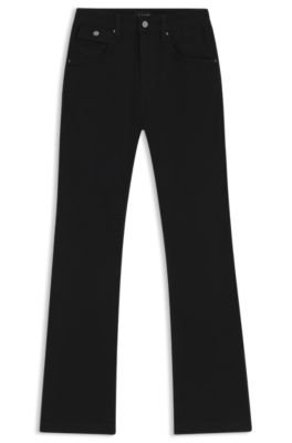 Bootcut Jeans In Black Stretch Denim