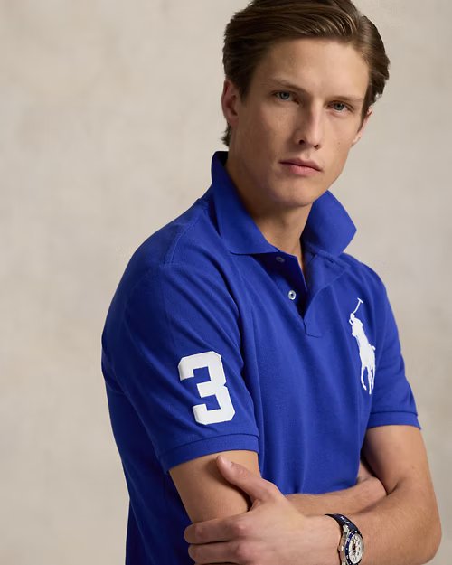 Custom Slim Fit Big Pony Mesh Polo Shirt, view 5