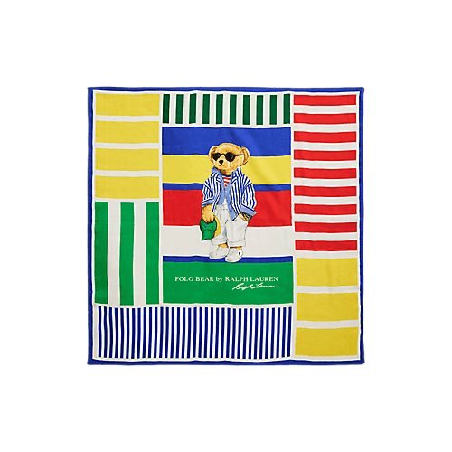 Polo Bear Striped Square Scarf