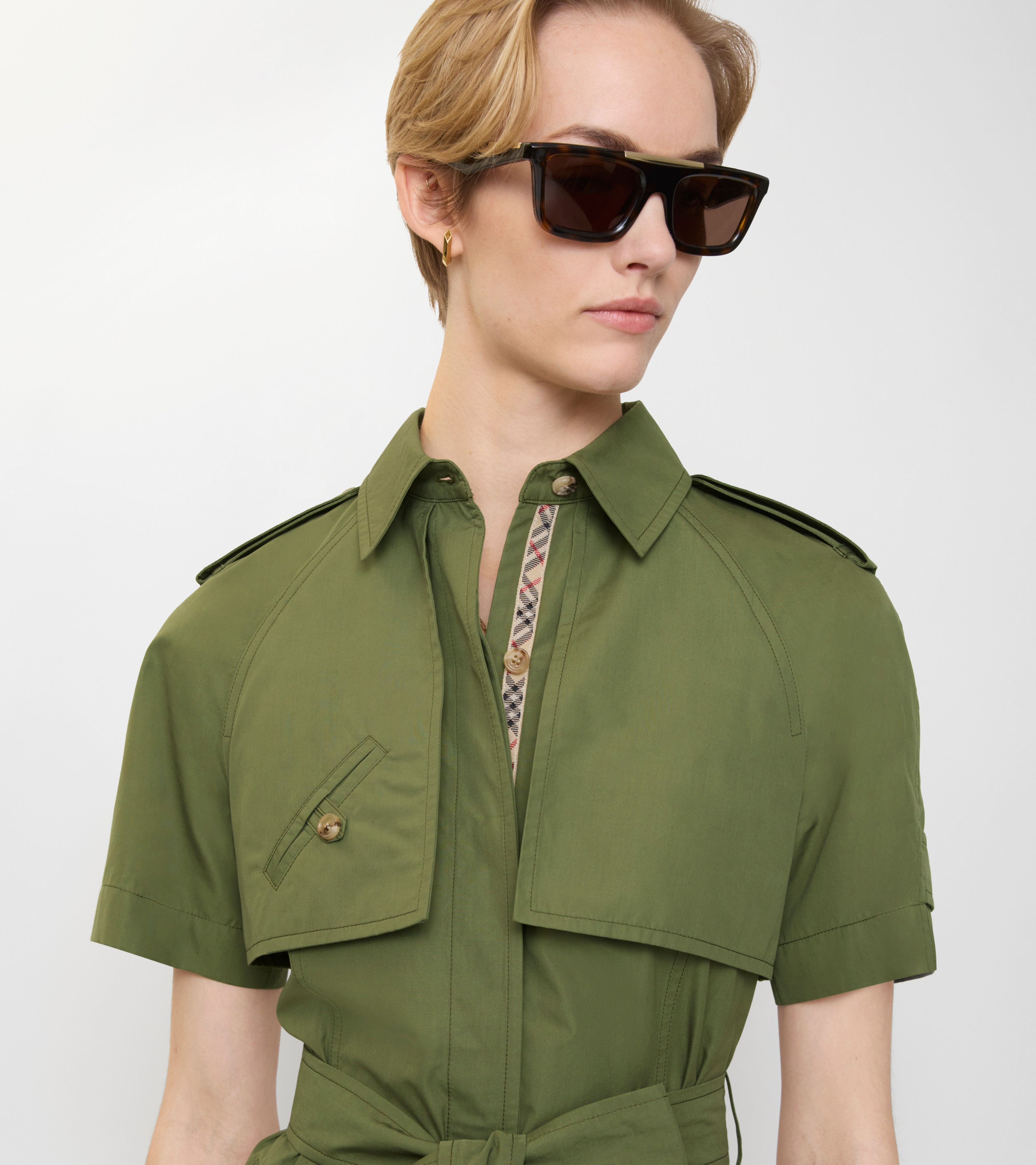 Cotton Poplin Trench Dress
