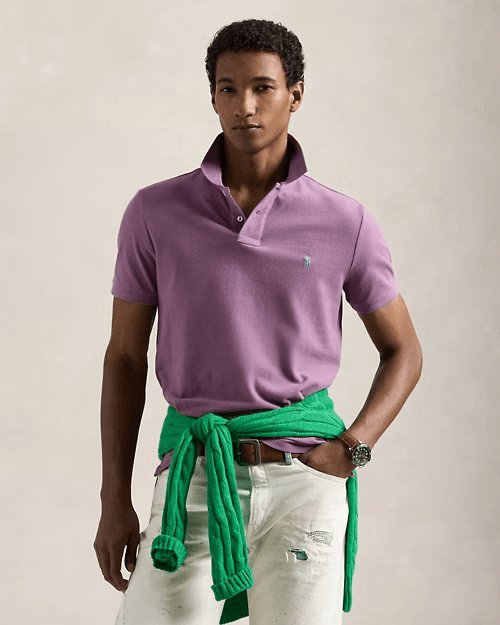 Custom Slim Fit Mesh Polo Shirt