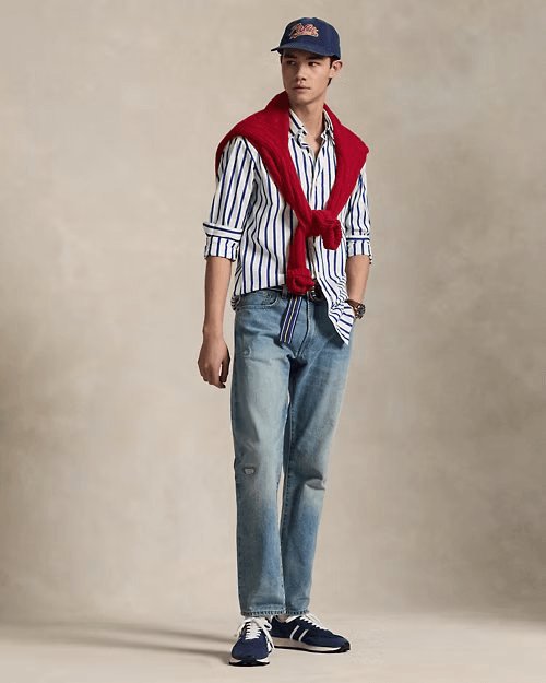 Classic Fit Striped Poplin Shirt