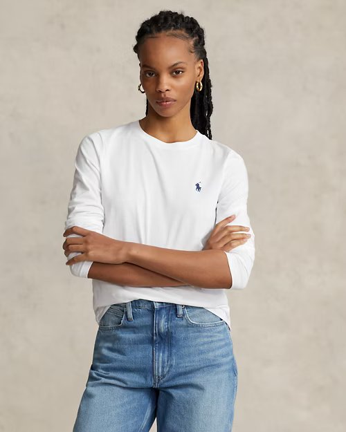 Long-Sleeve Jersey Crewneck T-Shirt