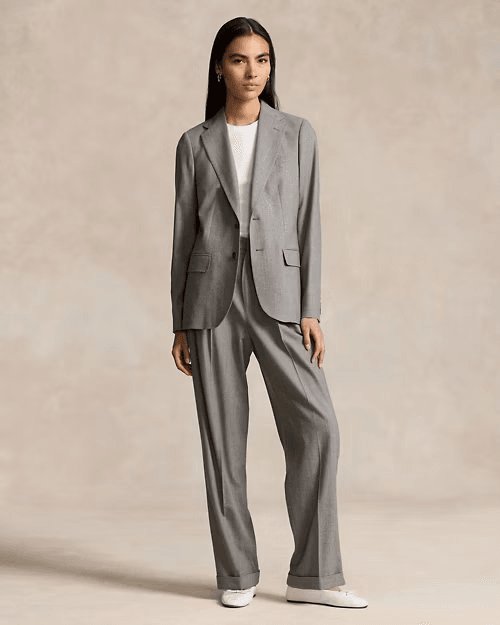 Stretch-Wool Flannel Blazer, view 4