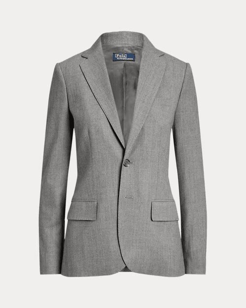 Stretch-Wool Flannel Blazer, view 2