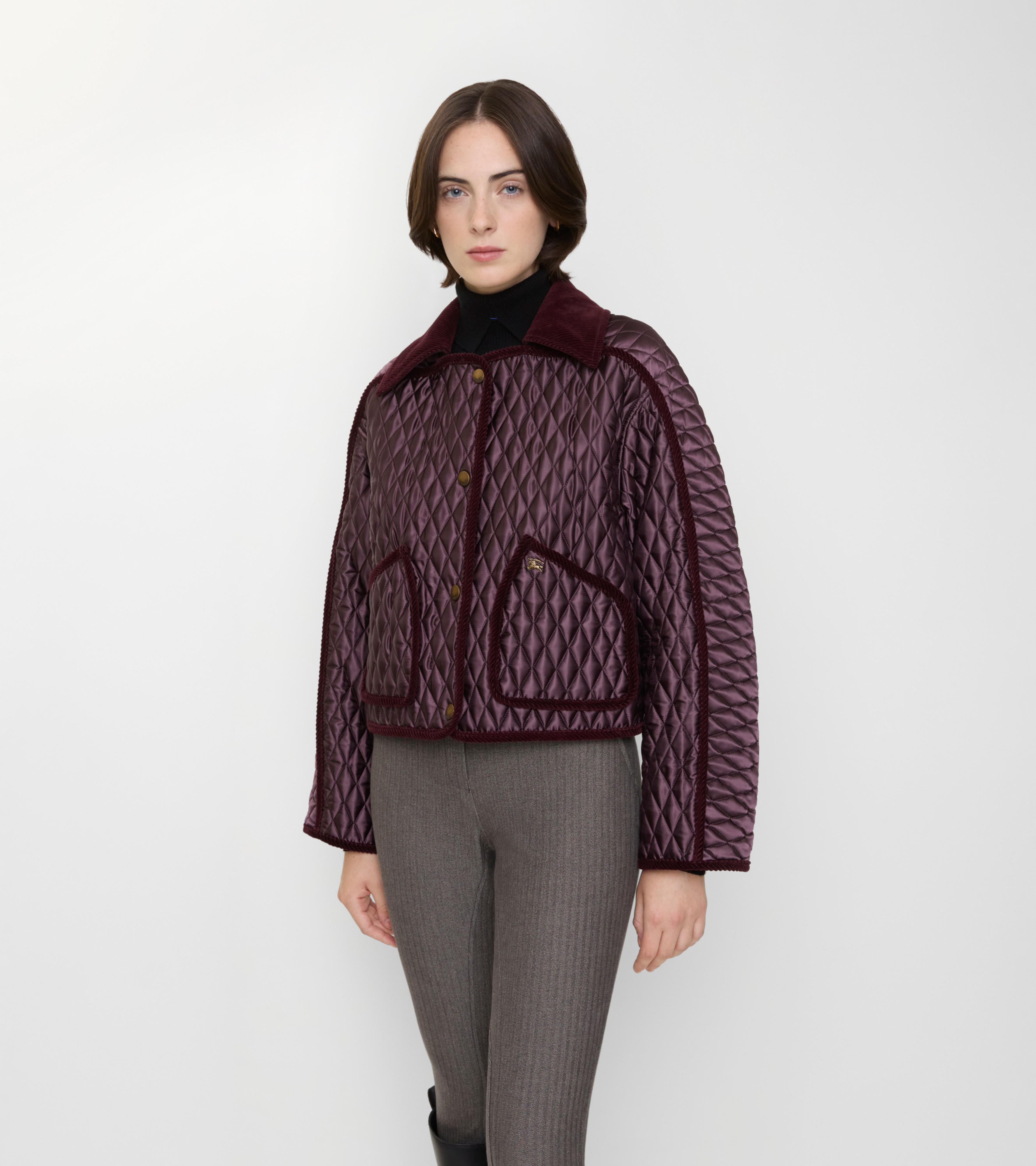 Cropped Quilted Nylon Floriston Jacket