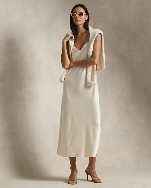 Satin Midi Slip Dress