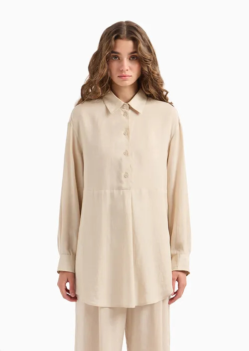 Oversized Shirt In Fluid Cotton, view 2