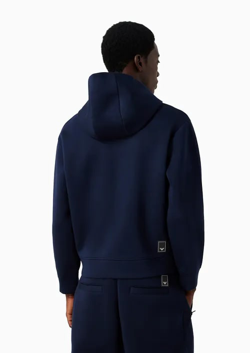 Travel Essentials Chevron-Embroidered Modal Hooded, Zip-Up Sweatshirt, view 3
