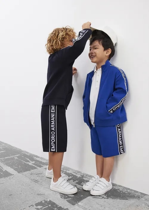 Kids Double-Jersey Board Shorts With Logo Tape, view 2