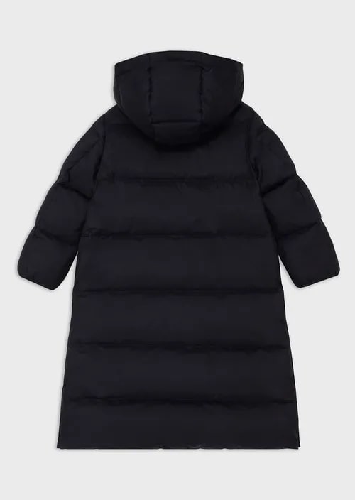 Kids Long, Quilted-Nylon Puffer Jacket With Recycled Down, view 3