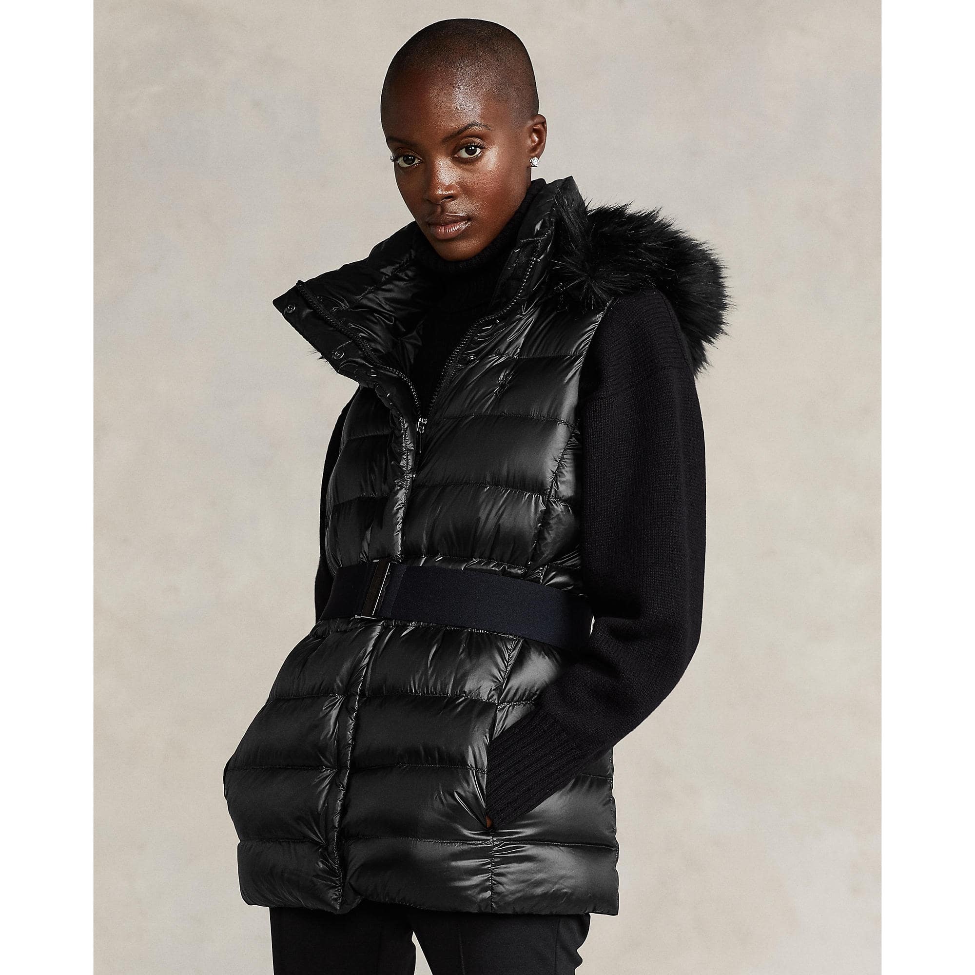 Water-Resistant Down Hooded Vest
