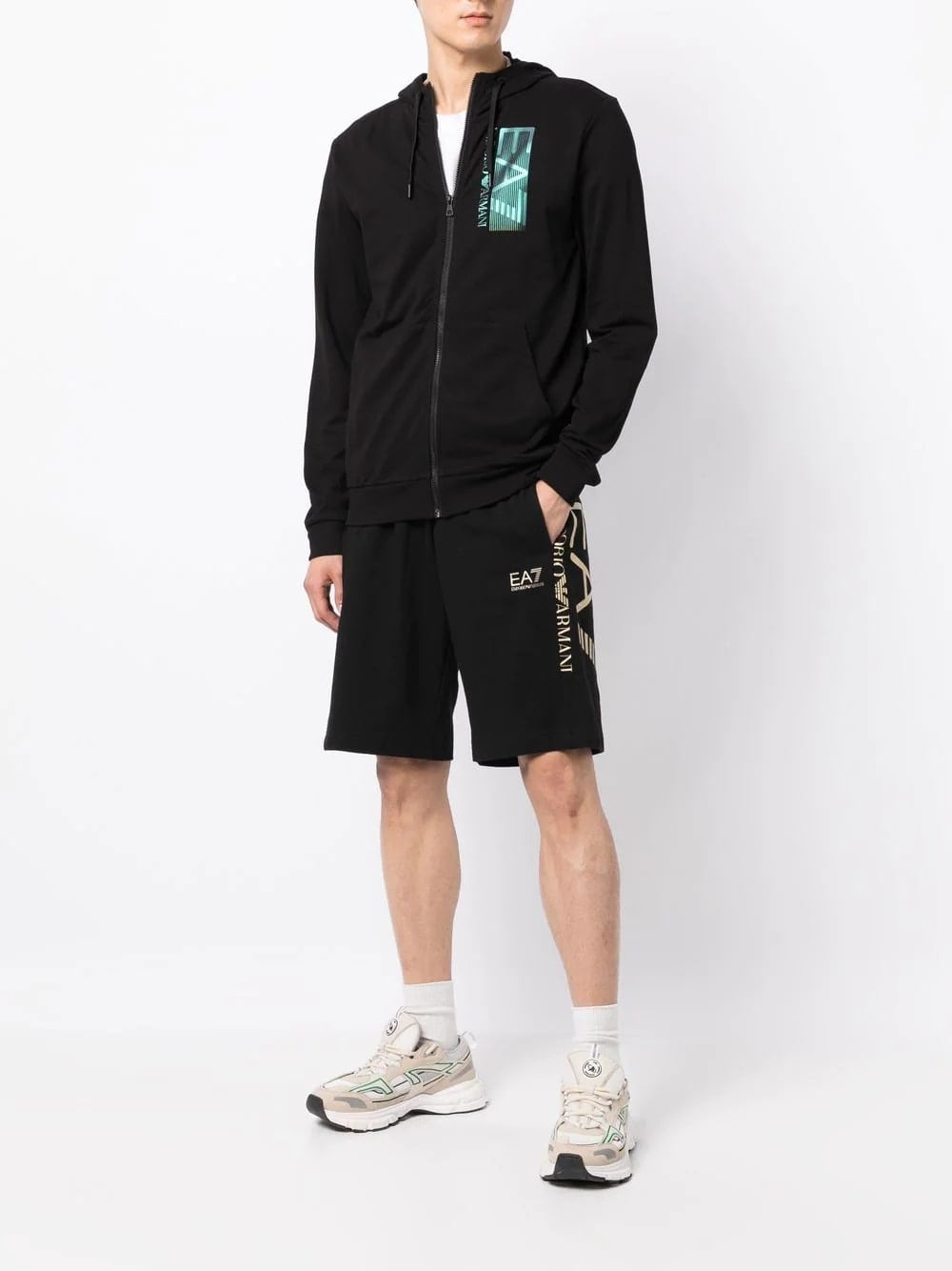 Ea7 Logo-Print Zipped Hoodie, view 2