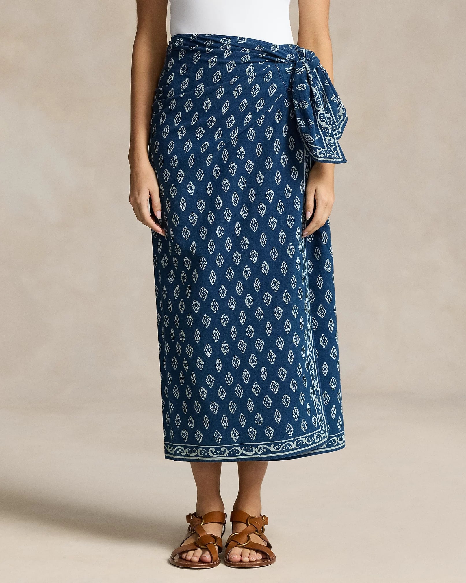 Polo Ralph Lauren Printed Cotton Wrap Skirt, view 3