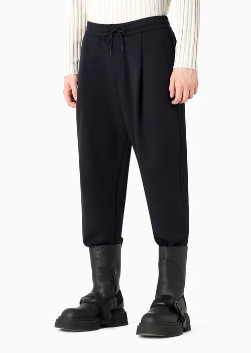 Double-Jersey Joggers With Drawstring And Pleats, view 8
