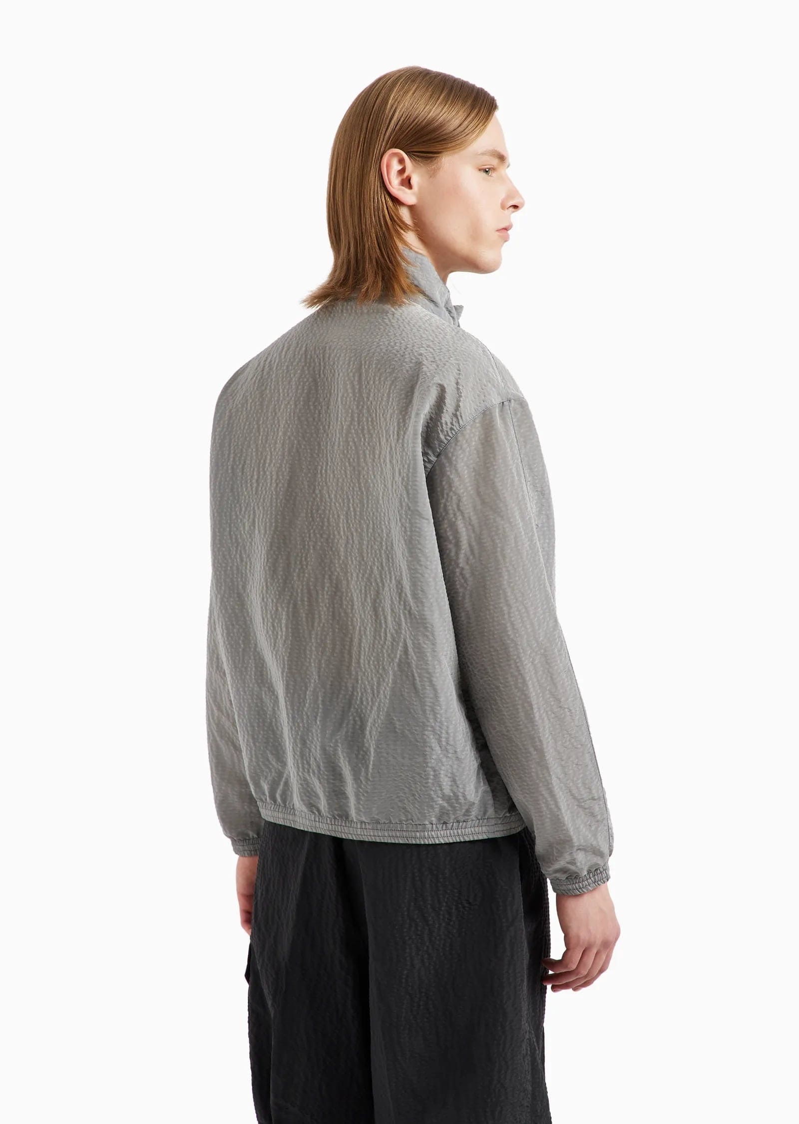 Light Nylon Seersucker Blouson, view 3