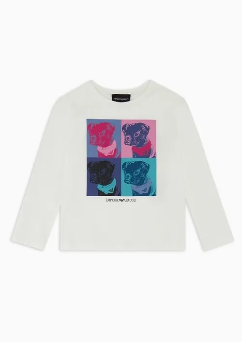 Kids Jersey Jumper With French Bulldog Print