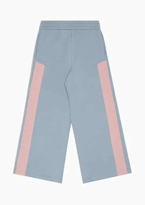 Kids Double-Jersey Trousers With Embossed Logo Stripes