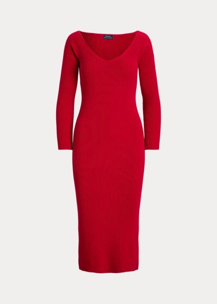 Polo Ralph Lauren Rib-Knit Stretch Wool-Blend Midi Dress