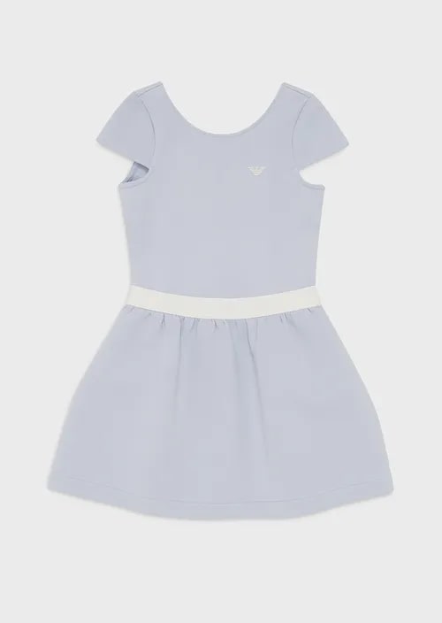 Double-jersey dress with logo band