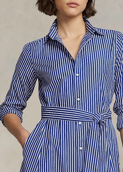 Polo Ralph Lauren Belted Striped Cotton Shirtdress, view 3