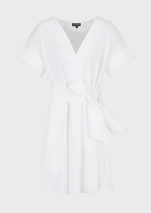 Sanded Cotton Dress With Sash