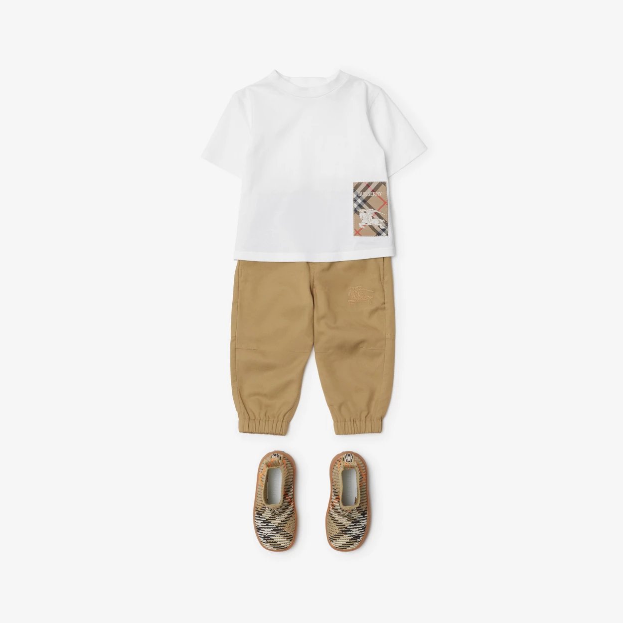 Check Label Cotton T-shirt, view 3