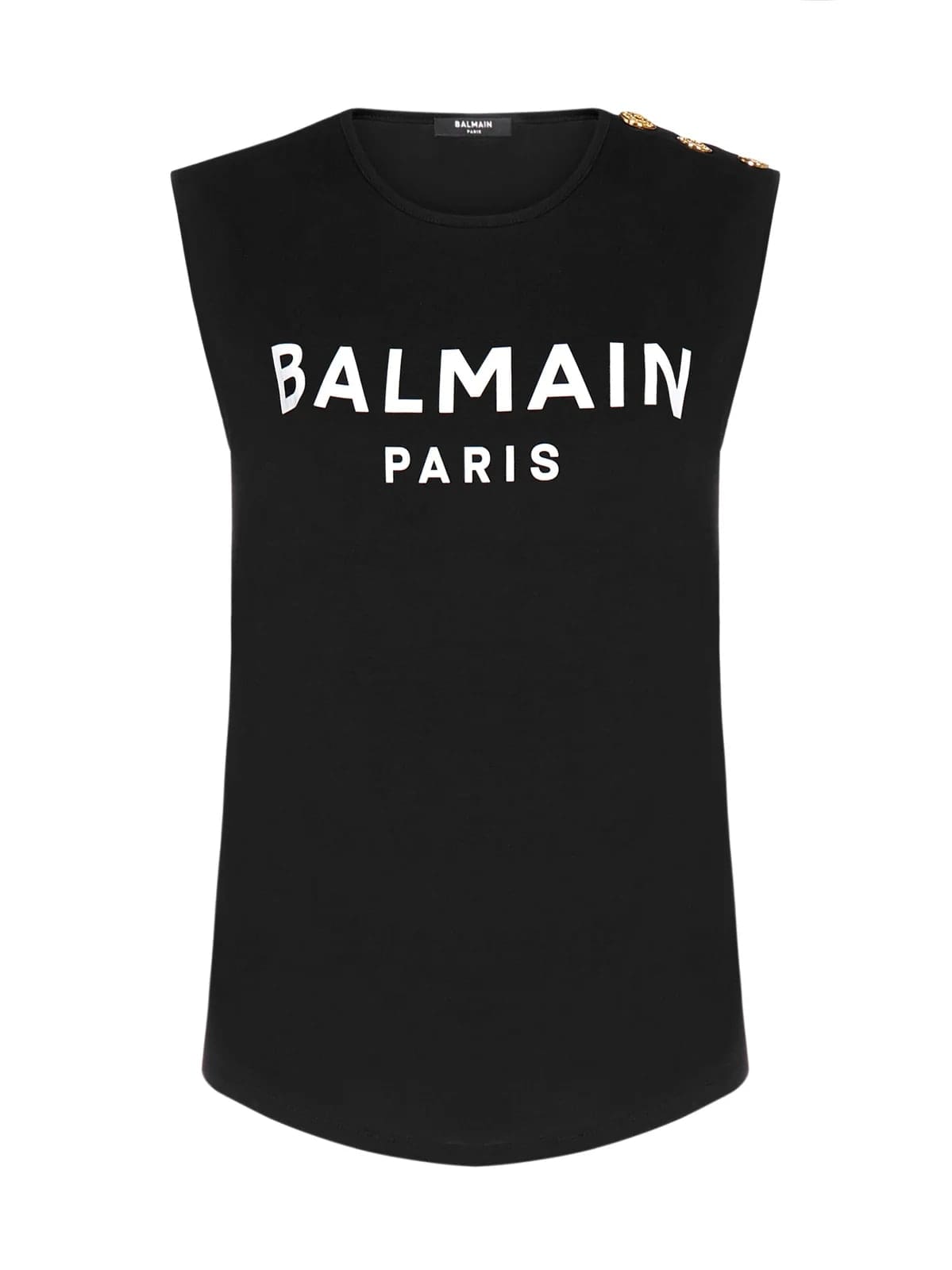 Balmain logo-print cap-sleeves T-shirt