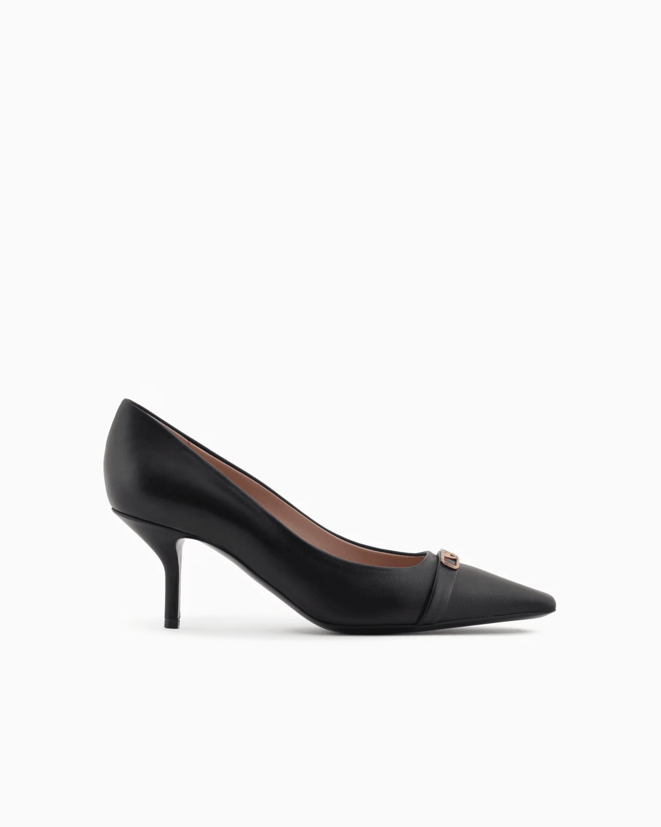 Nappa-leather court shoes with eagle plate