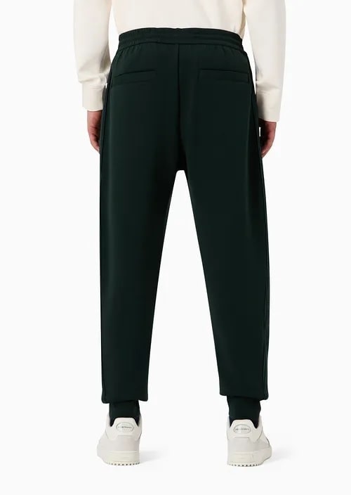 Double-Jersey Joggers With Rubberised Lettering Print Side Stripes, view 3