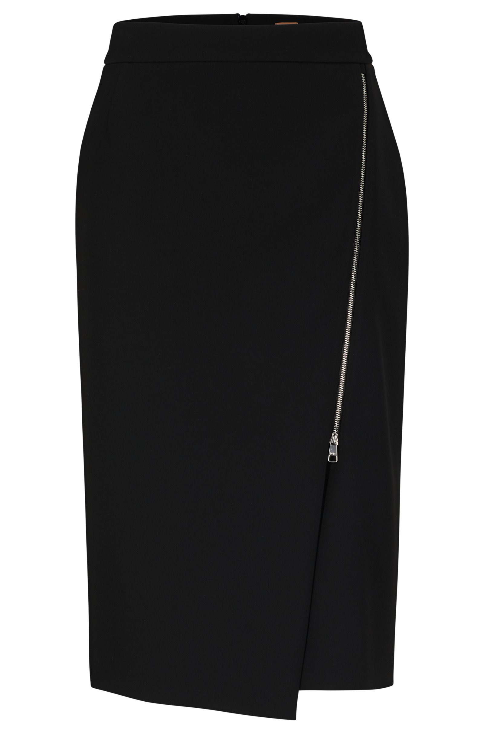 Slim-Fit Pencil Skirt With Exposed Front Zip