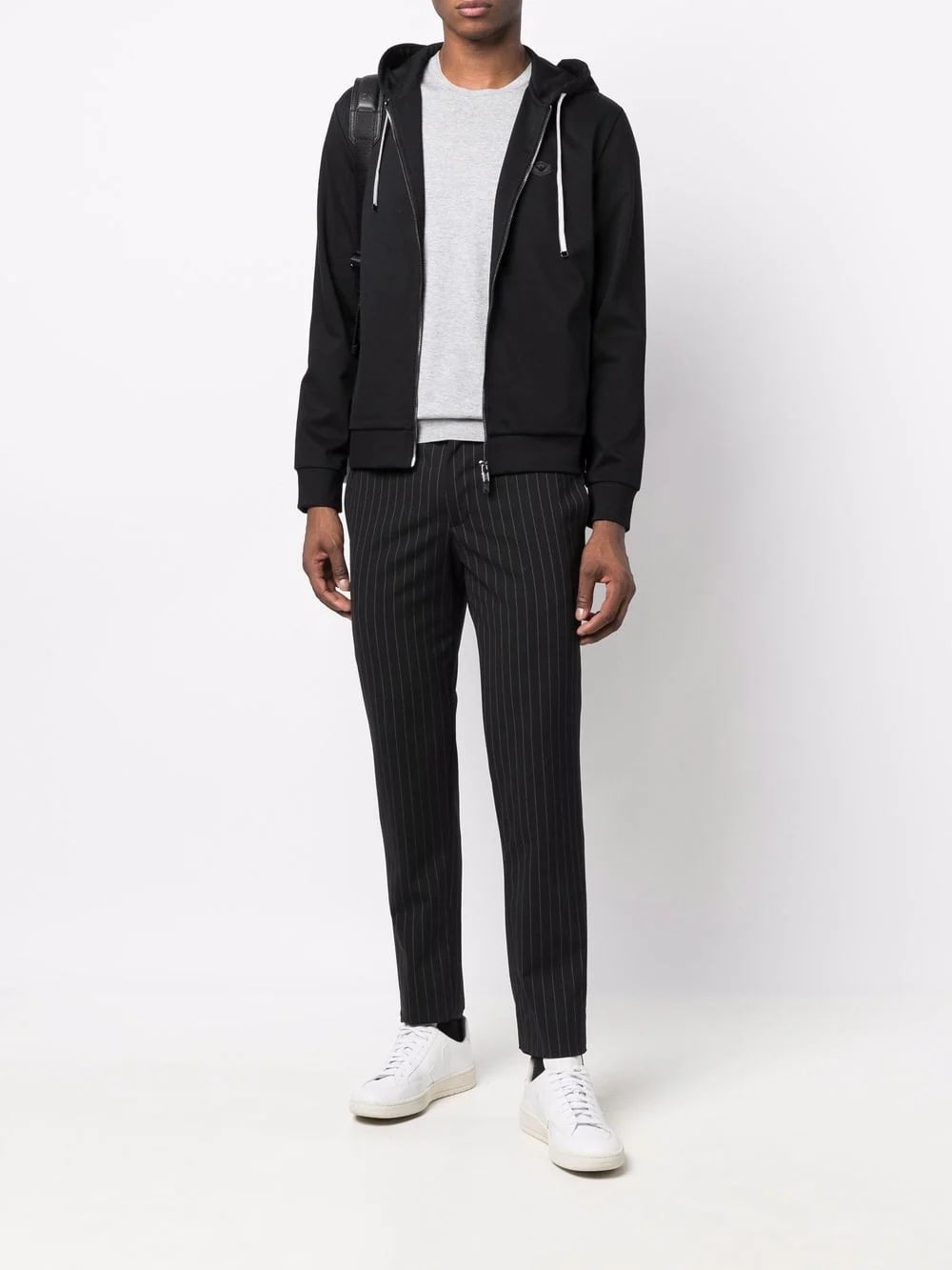 logo-patch zip-up hoodie, view 2