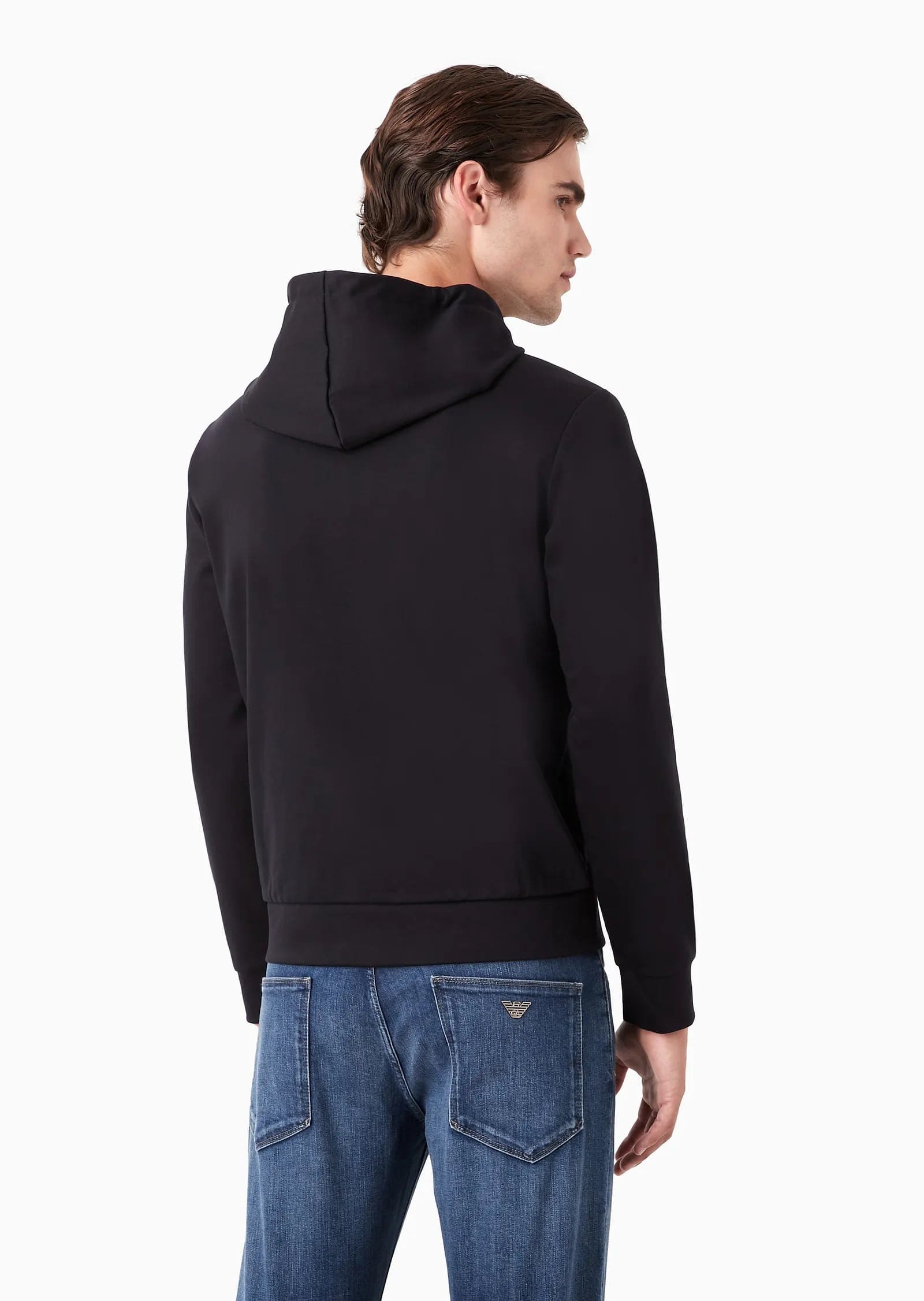 Sweatshirt With Hood And Zip In Roma Stitch Fabric, view 4