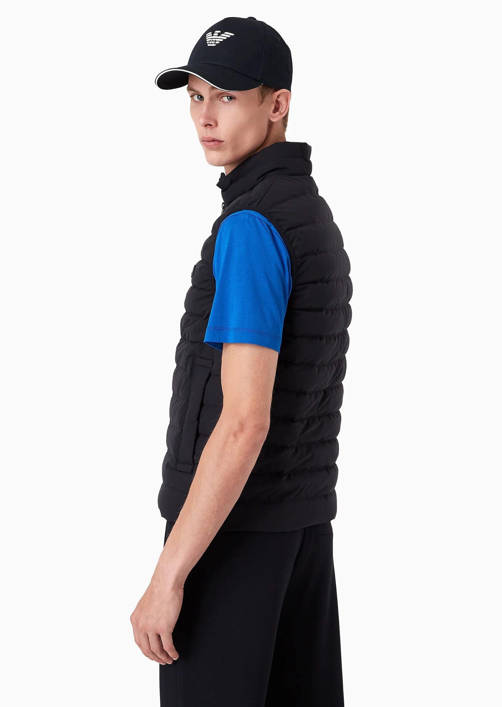 Quilted Sleeveless Nylon Down Jacket, view 8