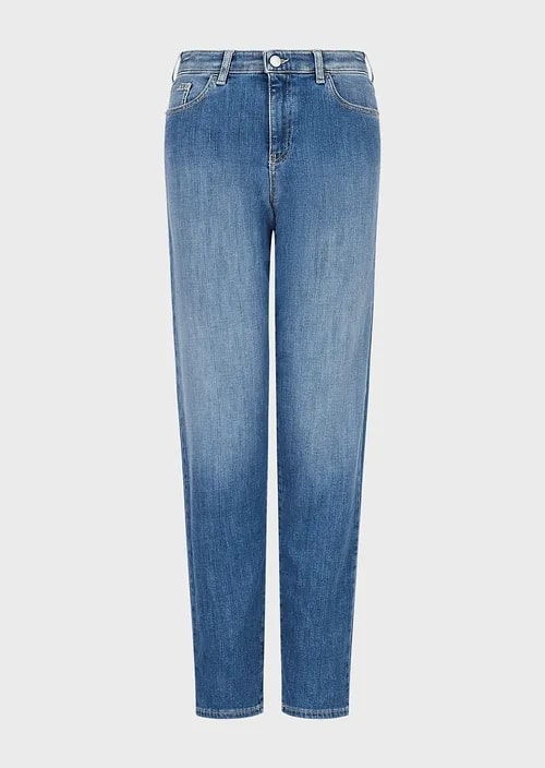 J90 Medium-Waisted, Relaxed-Fit Leg, Jeans In Comfort Denim With Laser-Cut Eagles