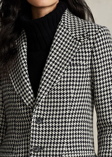 Polo Ralph Lauren Houndstooth Wool-Blend Tweed Coat, view 3