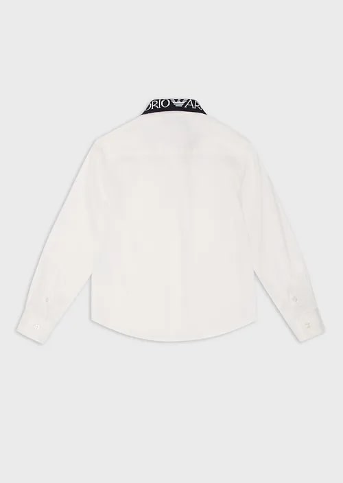 Kids Shirt With Logo Knit Collar, view 4