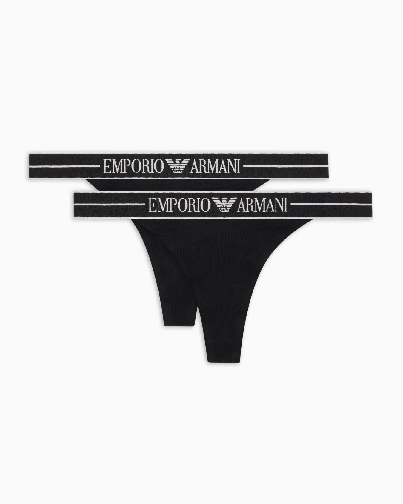 Two-pack of ASV organic-cotton thongs with logo waistband