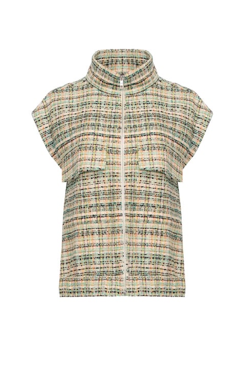 Tweed Vest With Zipper