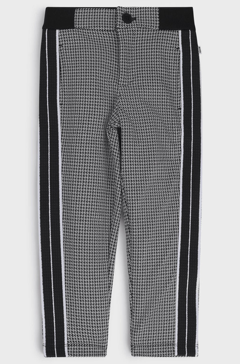 Kids' Regular-Fit Tracksuit Bottoms With Houndstooth Pattern