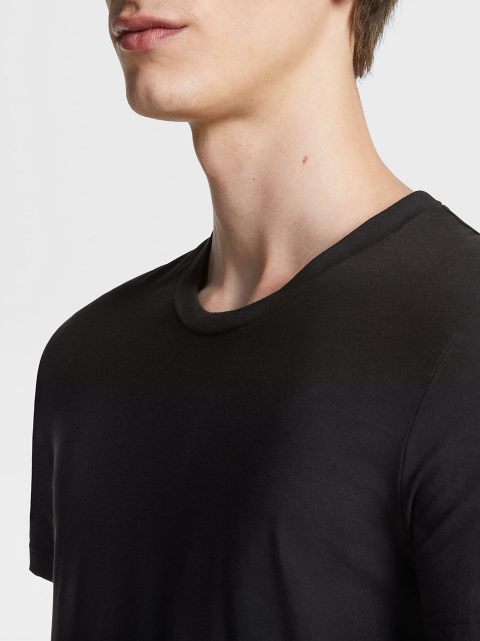 Black Stretch Cotton T-Shirt, view 2