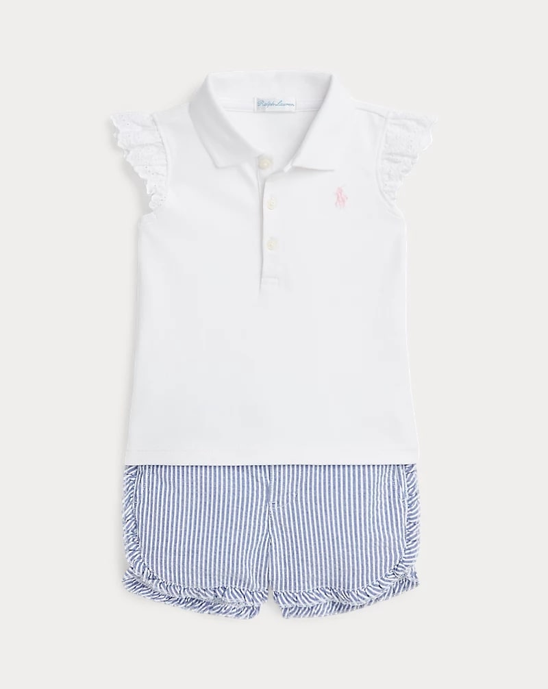 Polo Ralph Lauren Mesh Polo Shirt & Seersucker Short Set