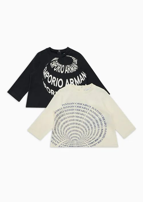 Kids Two-Pack Of Jersey Tops With Graphic Design Logo