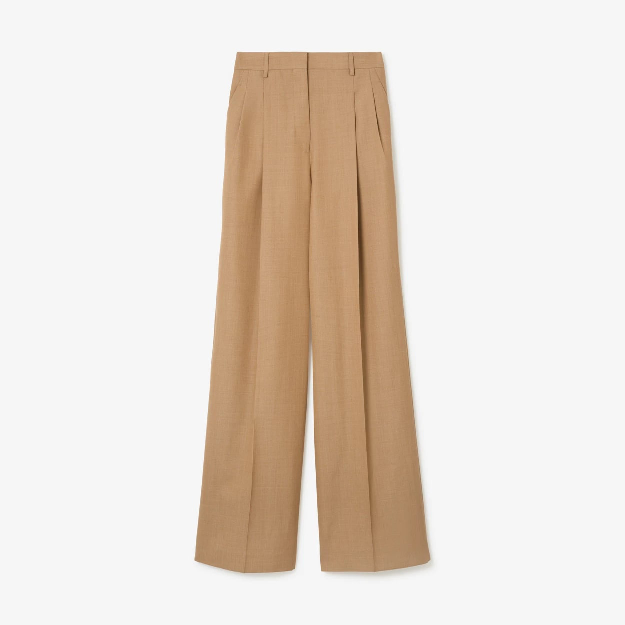 Pleated Wool Wide-Leg Trousers