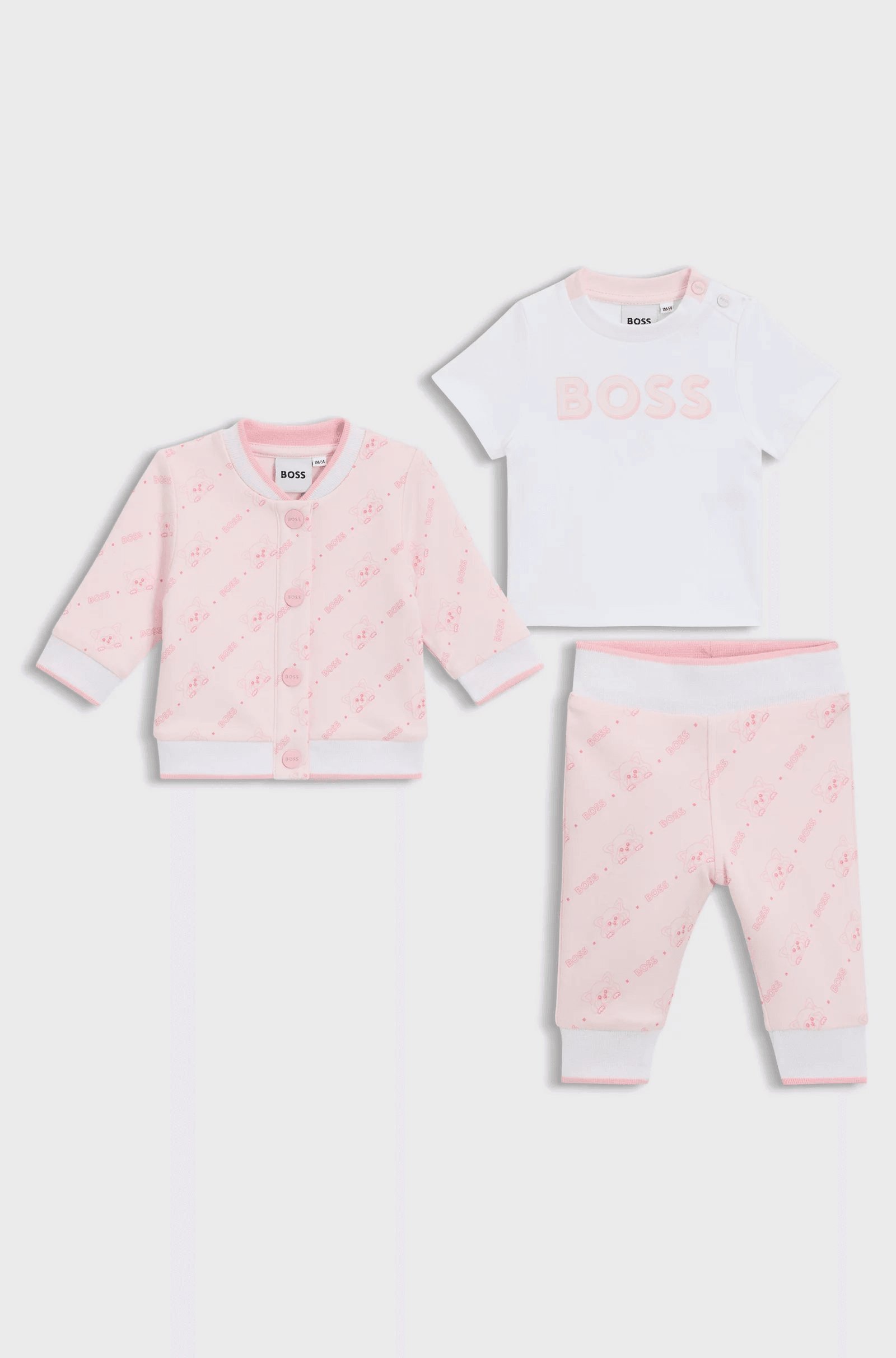 Gift-boxed three-piece cotton tracksuit for babies