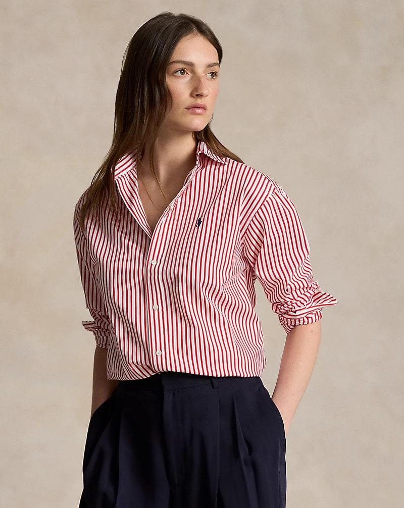 Relaxed Fit Striped Cotton Shirt