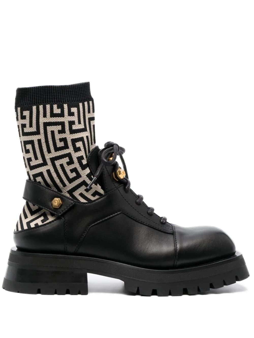 Balmain Monogram Ankle Sock Boots