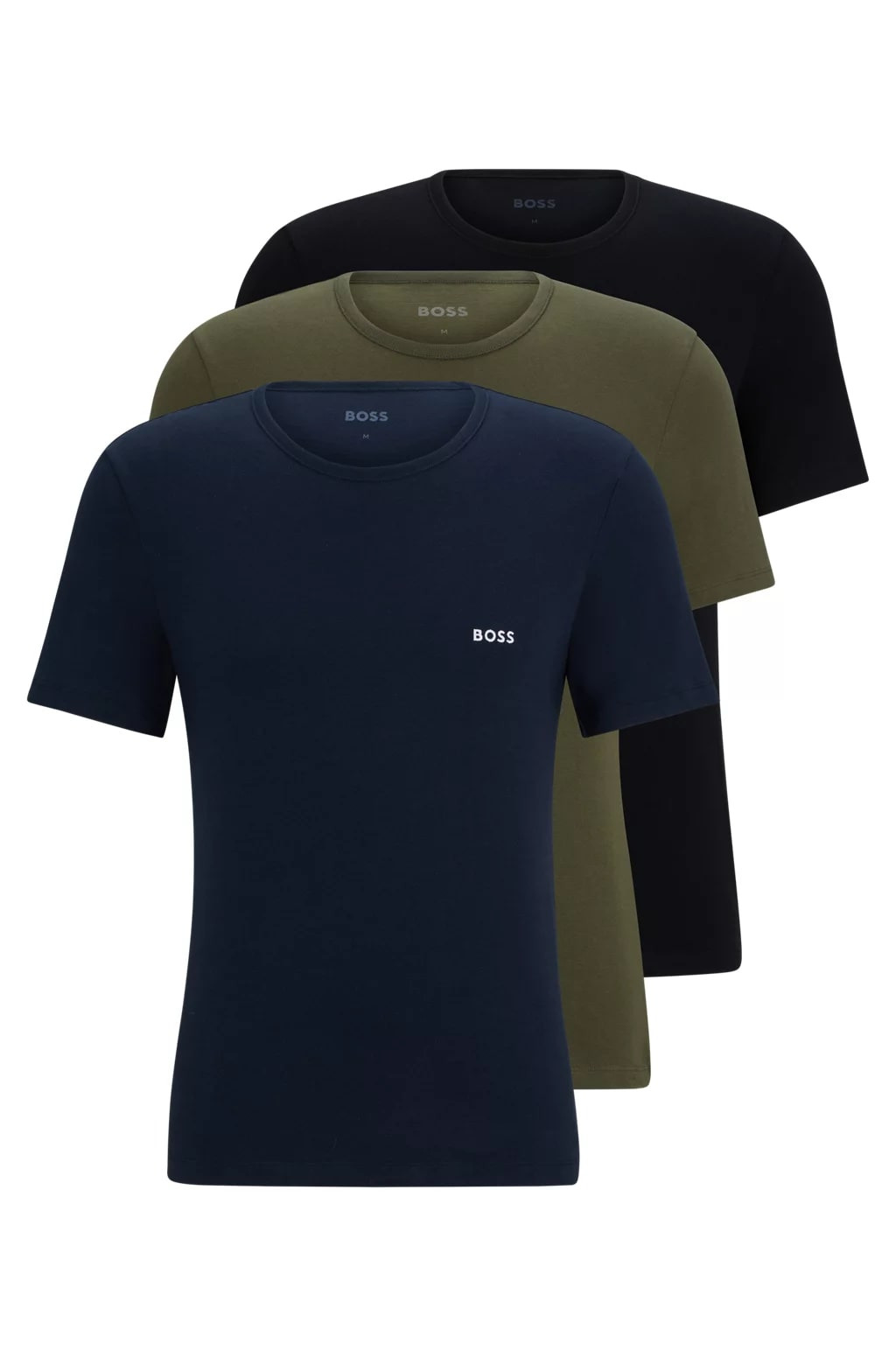 Branded Cotton Jersey Undershirts In A Pack Of Three