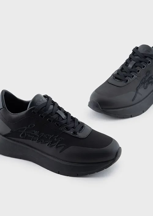 Nylon Sneakers With Travel Essentials Signature Logo Embroidery, view 2