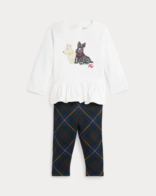 Dog-Print Jersey Tee & Legging Set